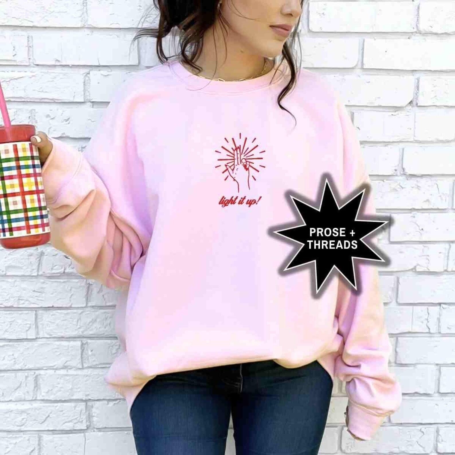 Light it up! Embroidered Sweatshirt