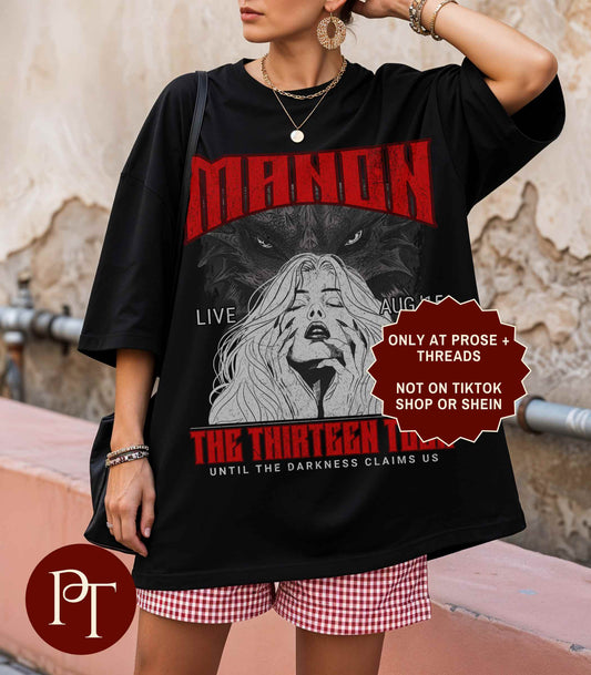 Manon Blackbeak Shirt featuring The Thirteen tour inspired fantasy graphic for book lovers