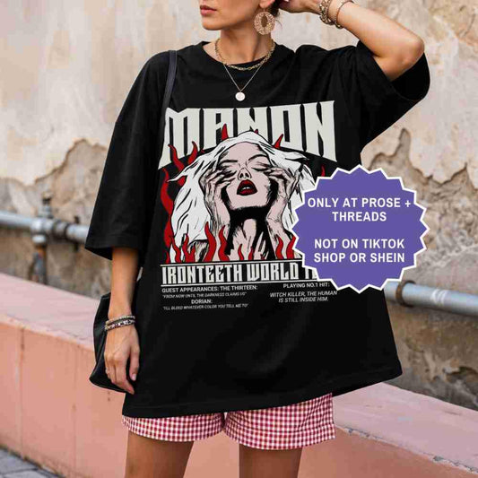 Manon Blackbeak Shirt featuring The Thirteen vintage tour graphic on a white unisex T-shirt