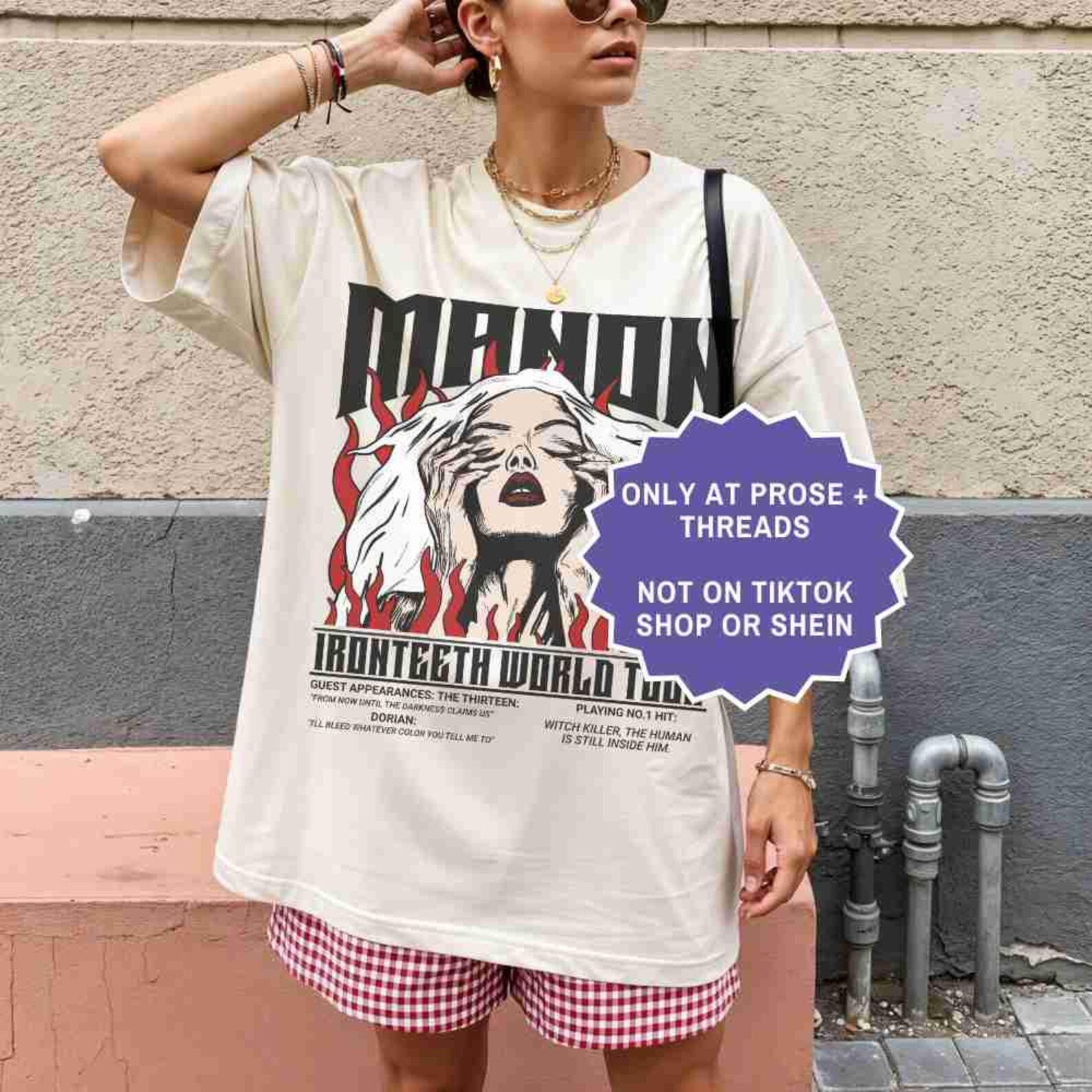 Manon Blackbeak Shirt featuring The Thirteen vintage tour graphic on a white unisex T-shirt