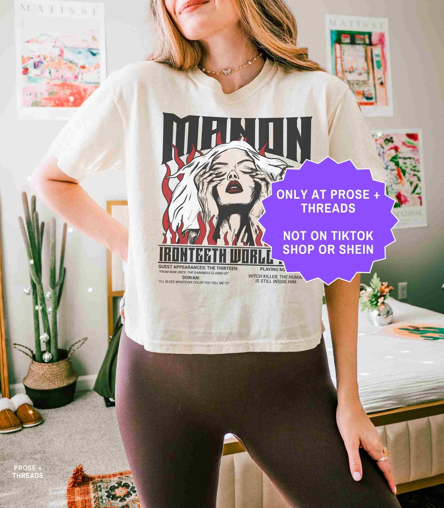 Manon Blackbeak Shirt featuring The Thirteen vintage tour graphic on a white unisex T-shirt