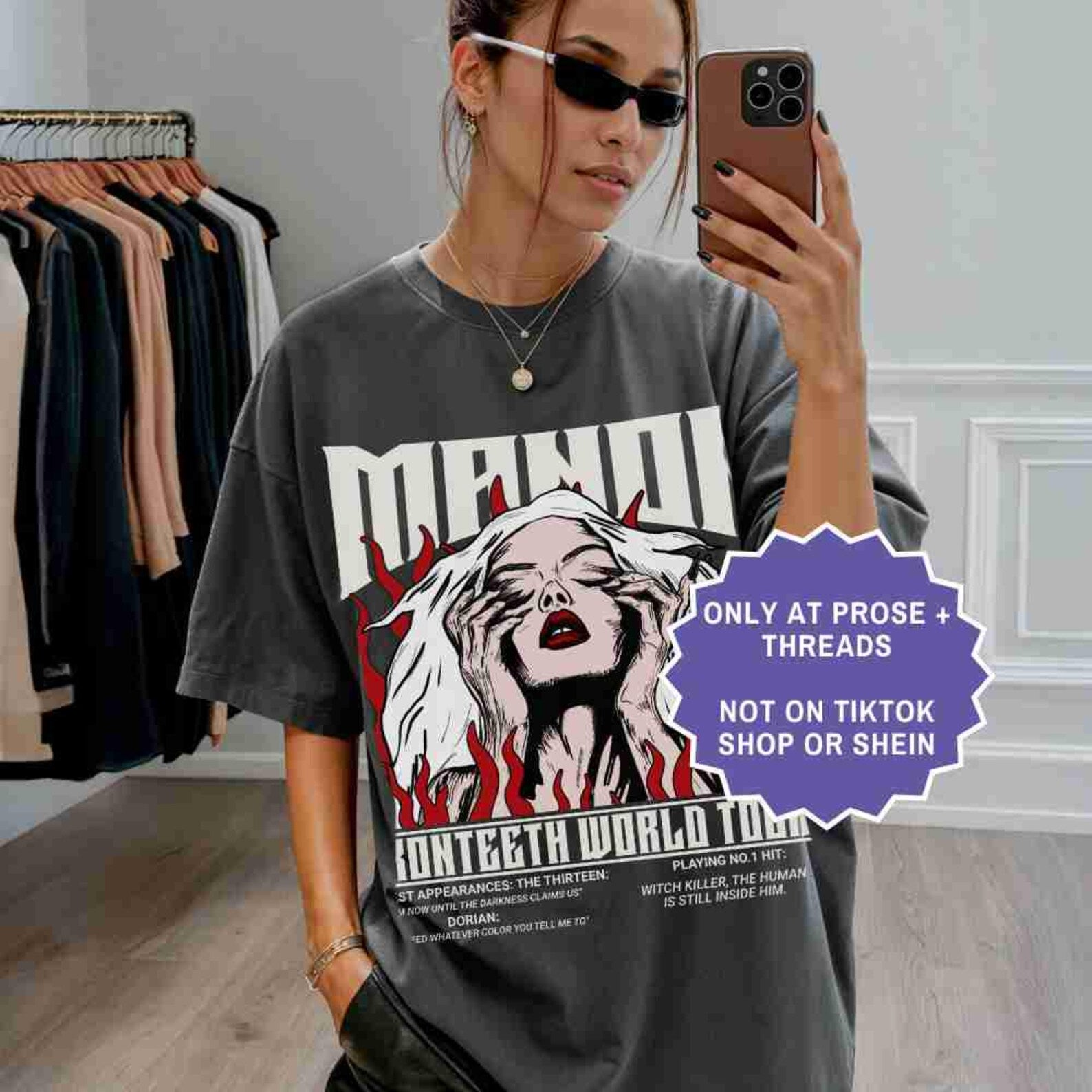 Manon Blackbeak Shirt featuring The Thirteen vintage tour graphic on a white unisex T-shirt