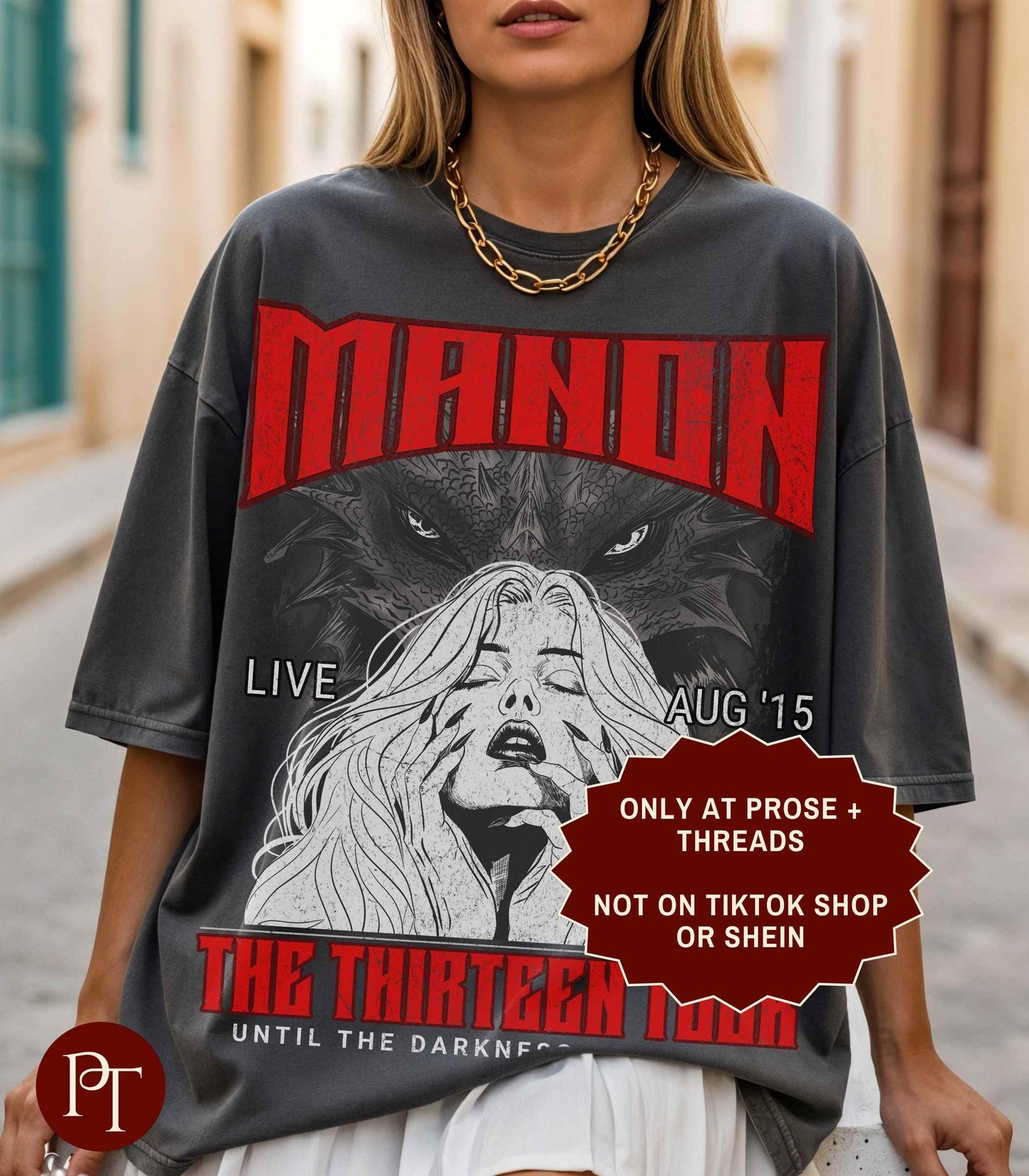 Manon Blackbeak Shirt featuring The Thirteen tour inspired fantasy graphic for book lovers