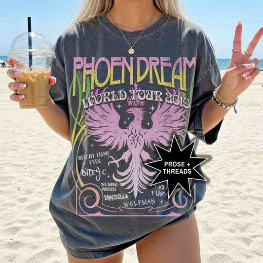 Phoen Dream Zodiac Academy shirt with distressed fantasy graphic