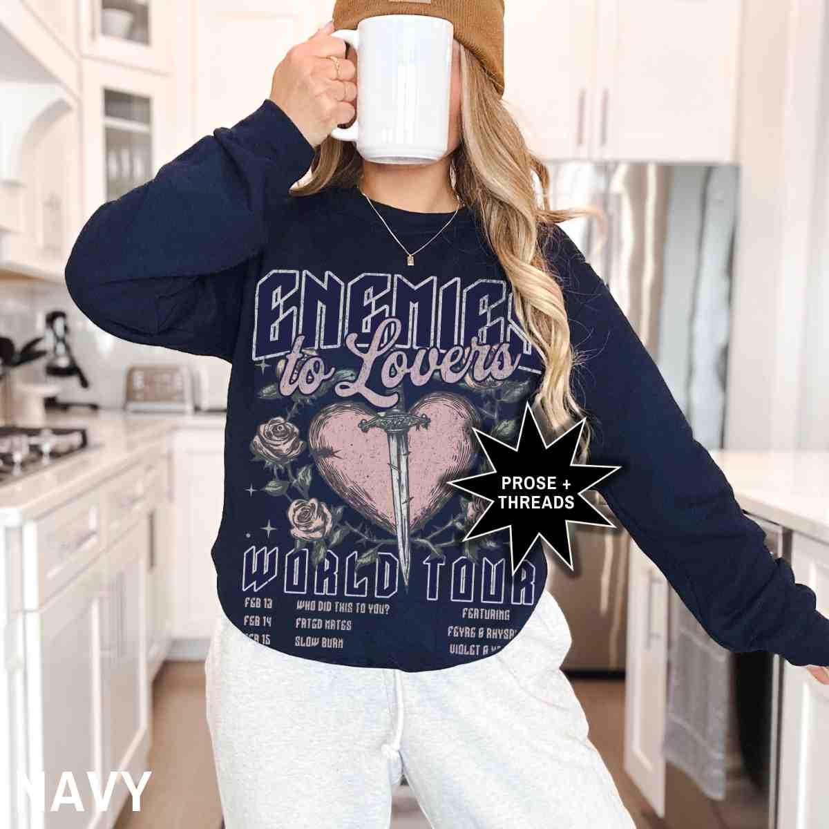 Cozy romance reader crewneck inspired by BookTok aesthetics