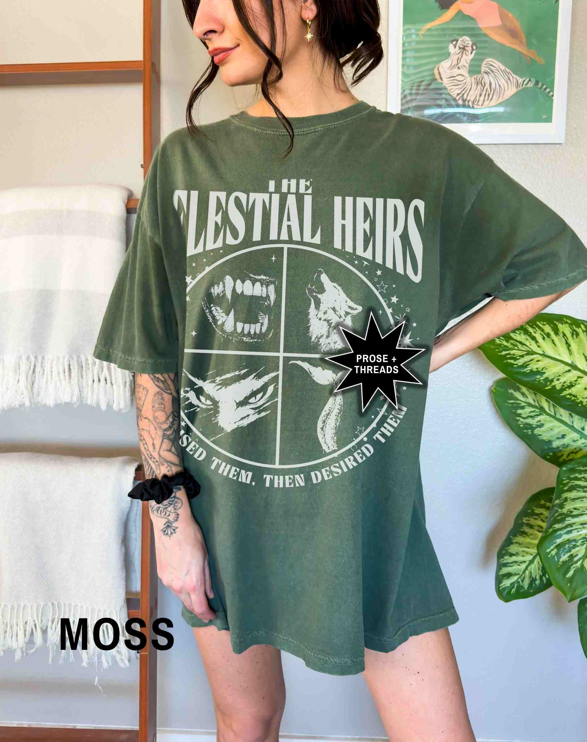 Romantasy reader graphic shirt with grunge-inspired design