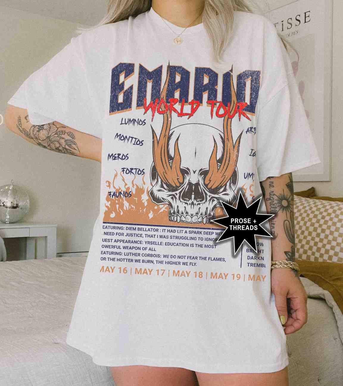 Oversized romantasy band tee inspired by magical fantasy worlds
