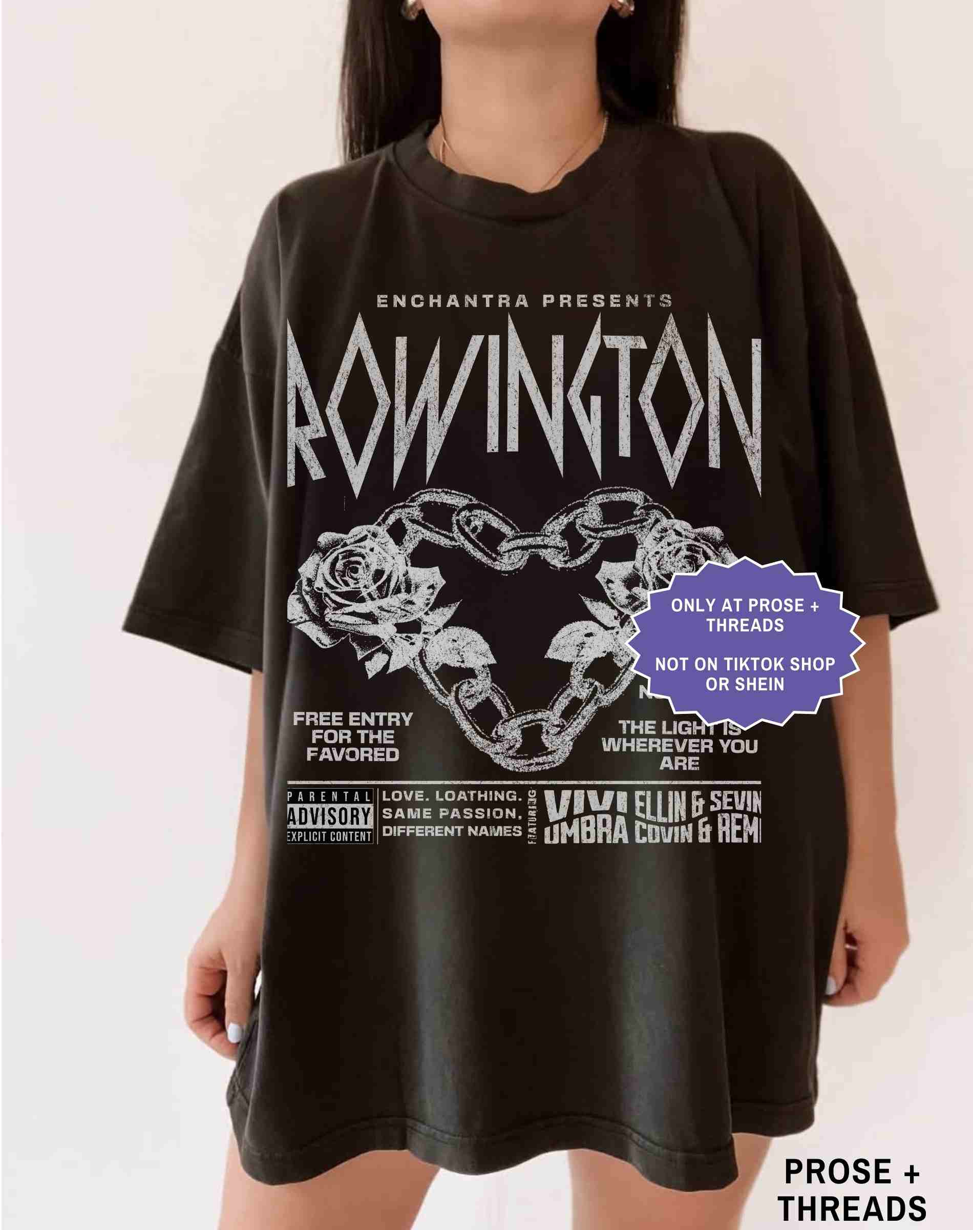 Rowington Silver Tour Shirt Enchantra Inspired Fantasy Romance Tee