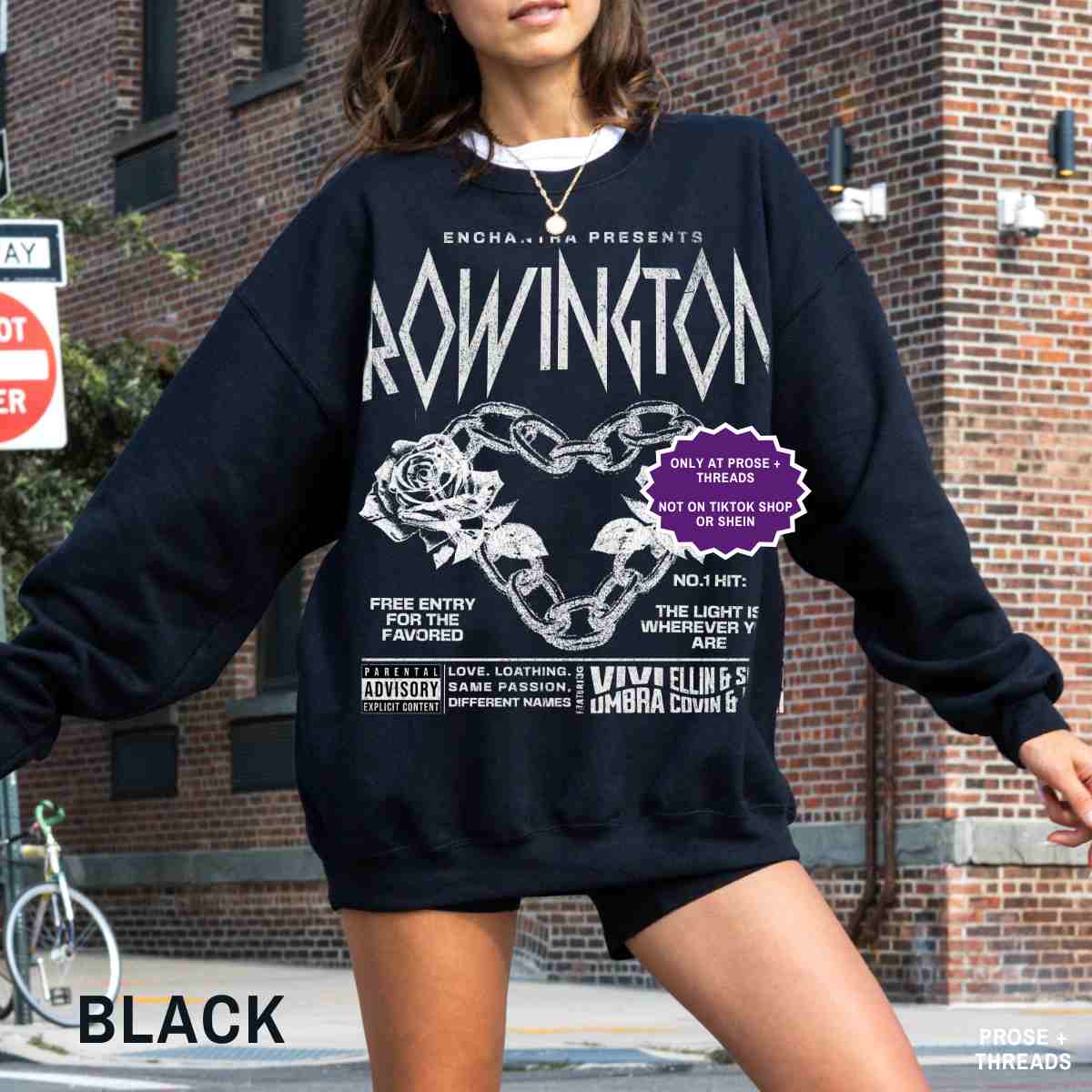 Rowington Silver Sweatshirt Enchantra Inspired Fantasy Reader Sweatshirt