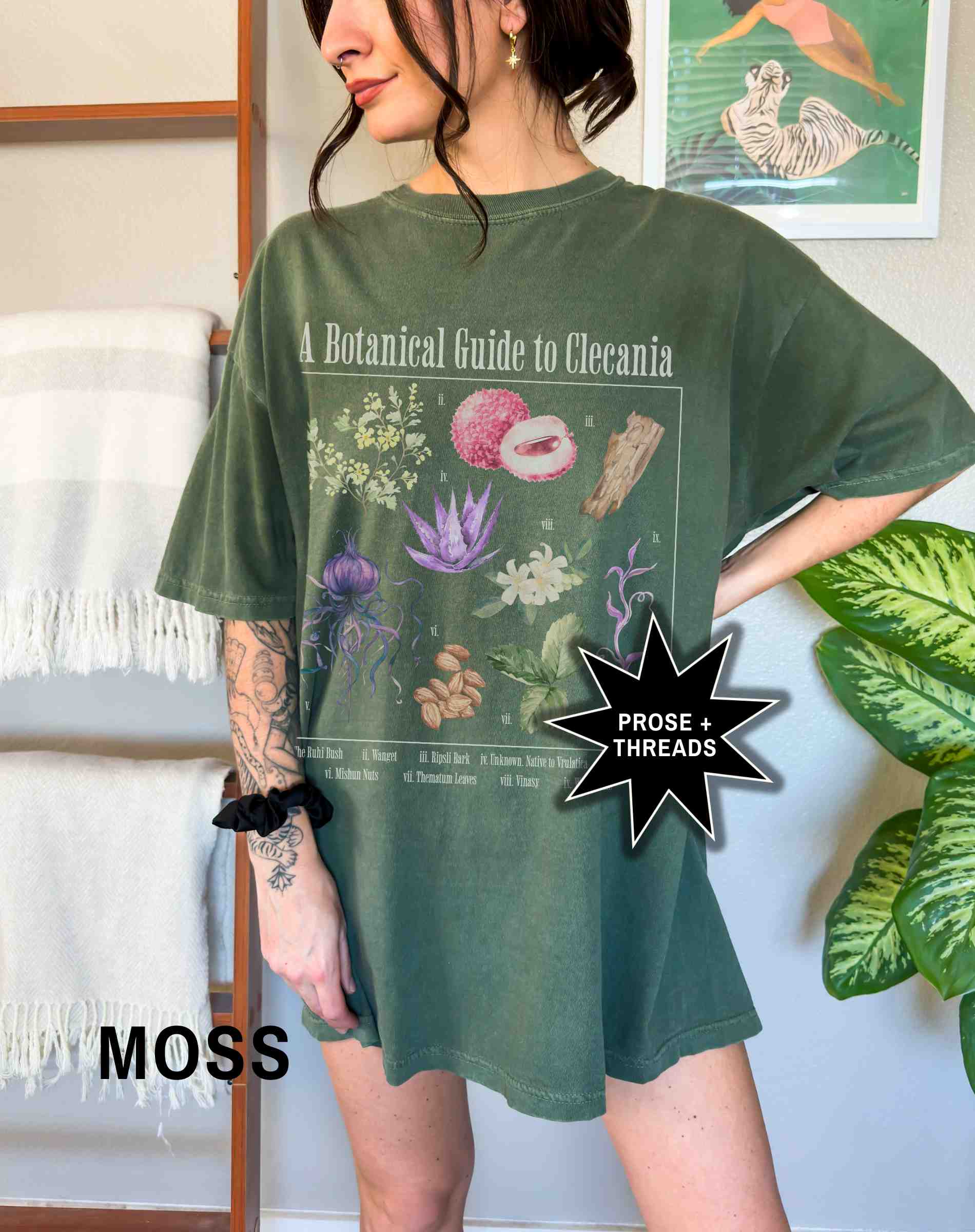 Alien romance reader shirt with botanical fantasy graphic