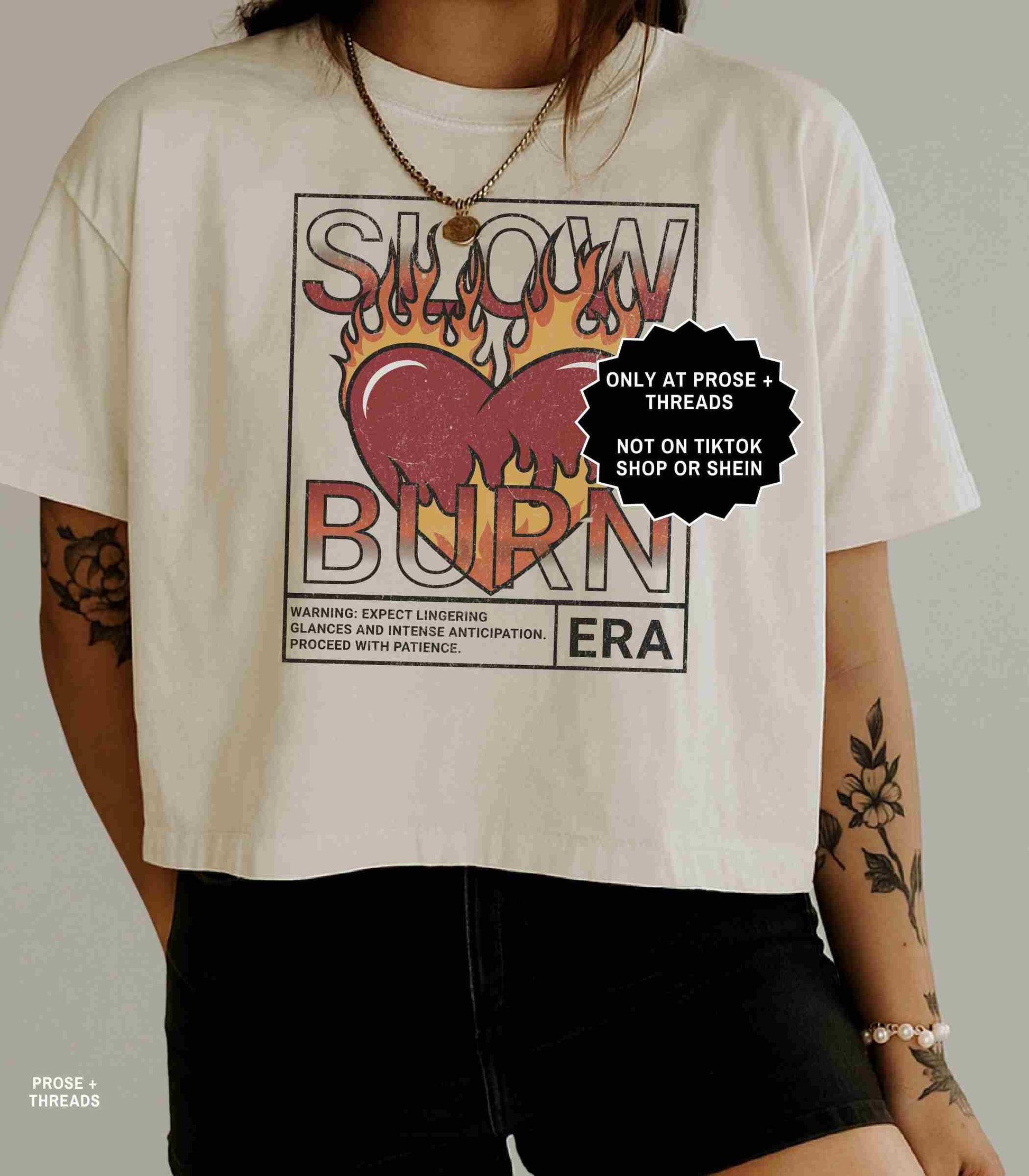 Slow burn romance shirt with vintage heart graphic