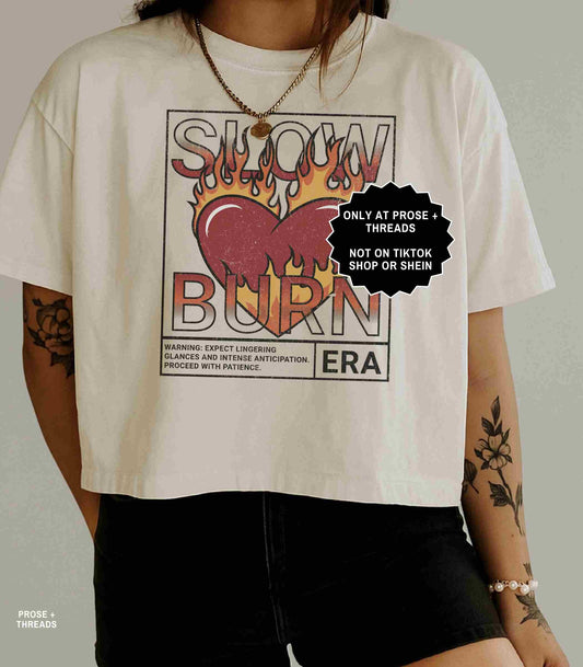 Slow burn romance shirt with vintage heart graphic