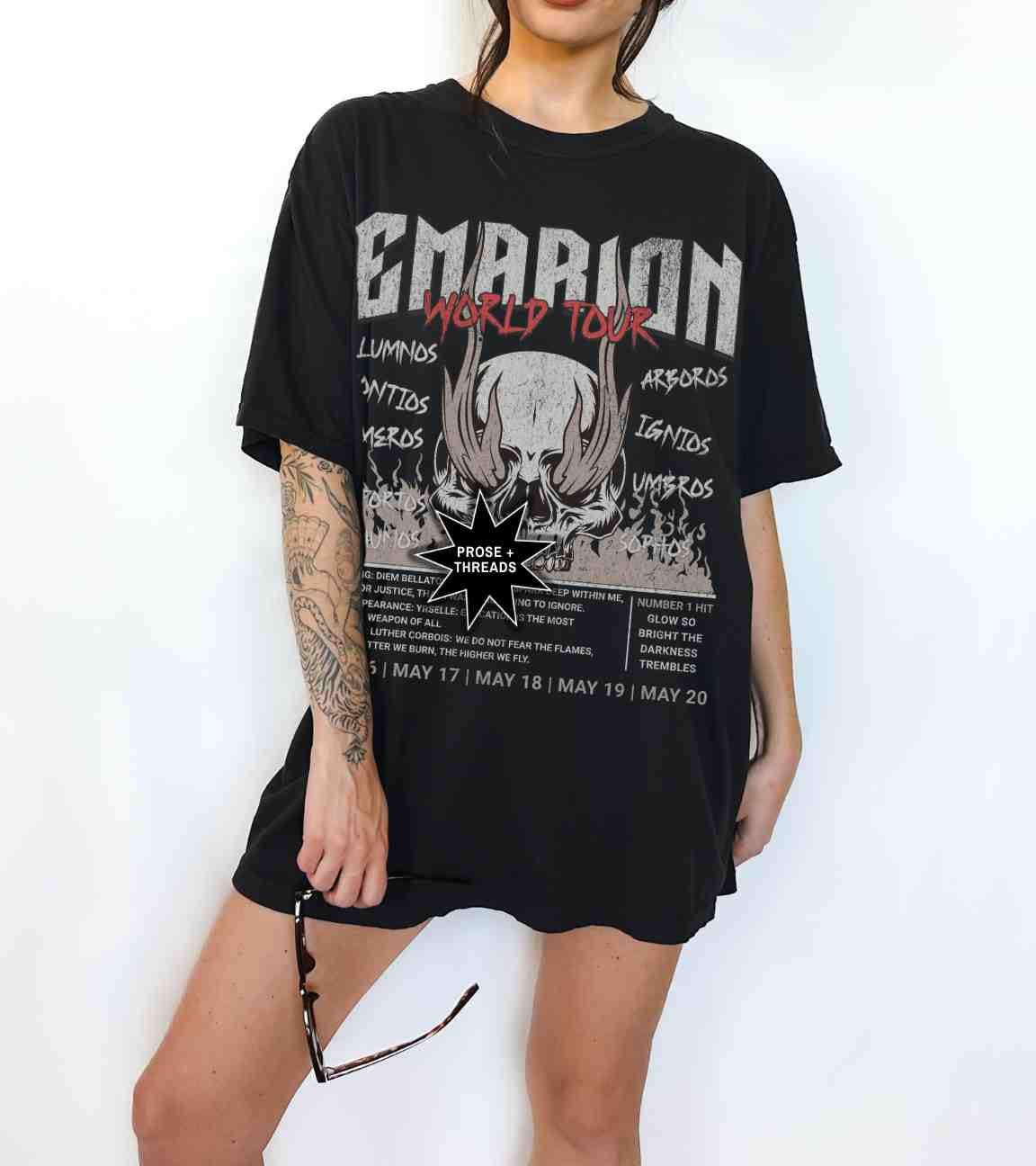 Oversized romantasy band tee inspired by magical fantasy worlds
