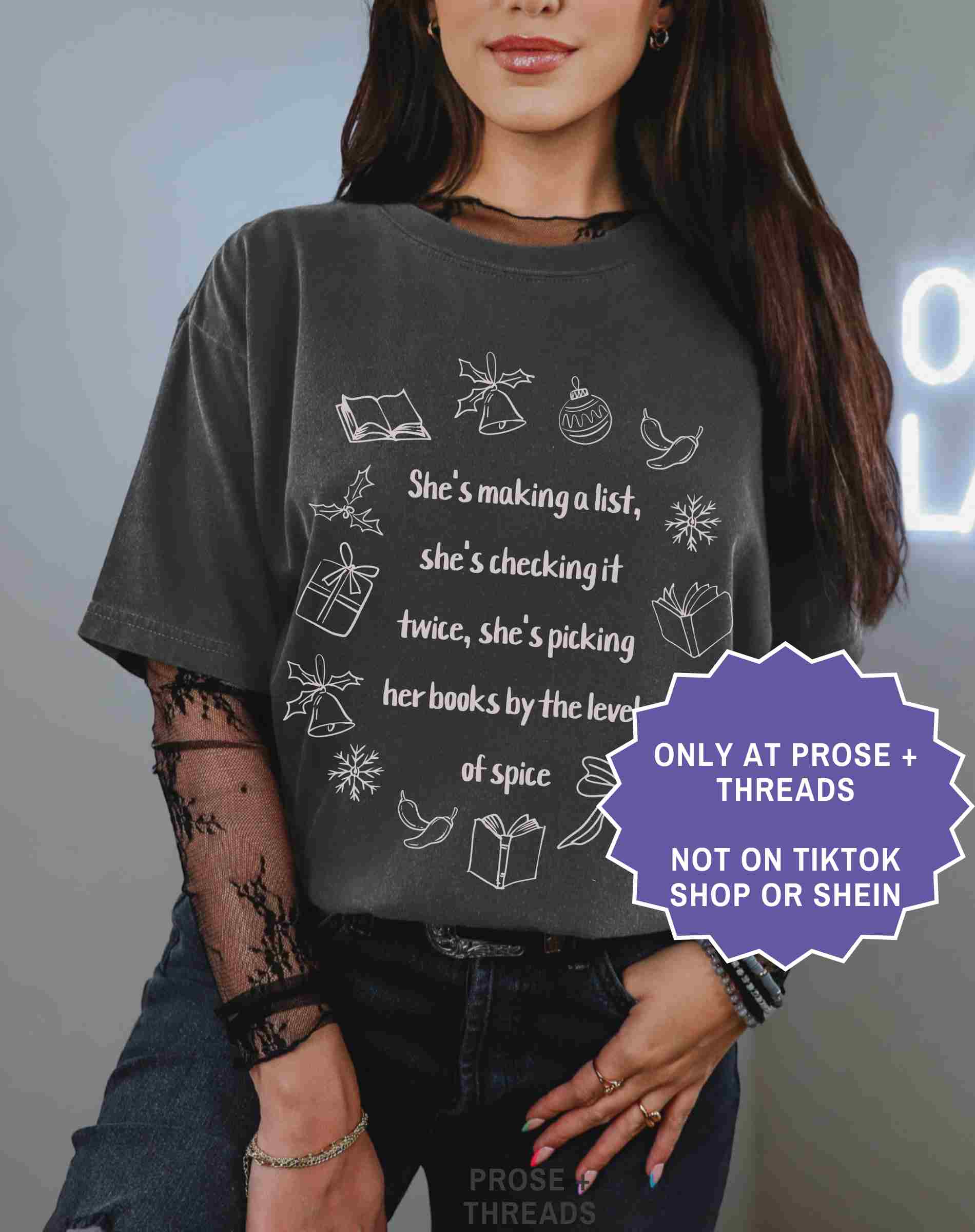 Spicy Christmas Shirt Book Lover Holiday Graphic Tee