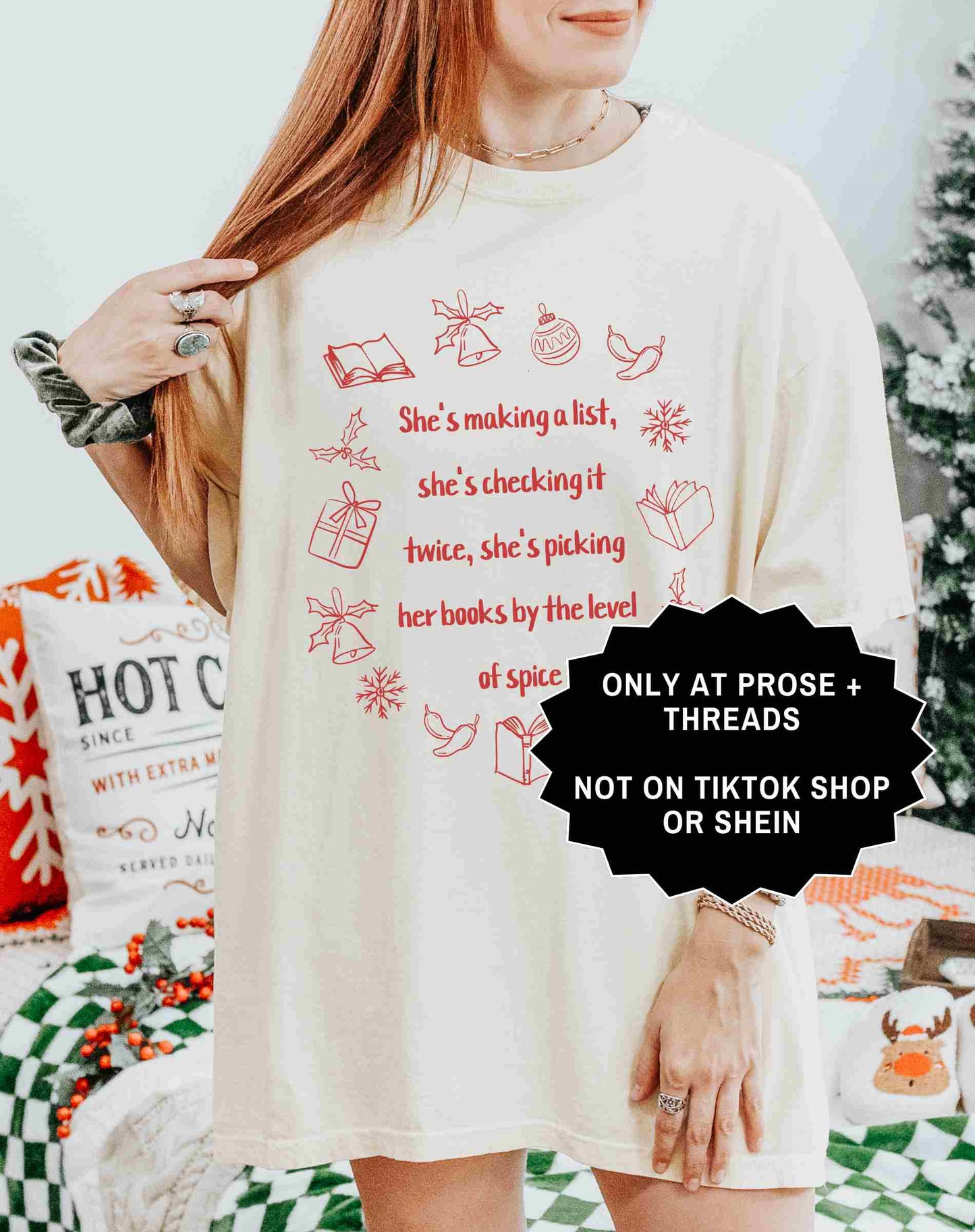 Spicy Christmas Shirt Book Lover Holiday Graphic Tee
