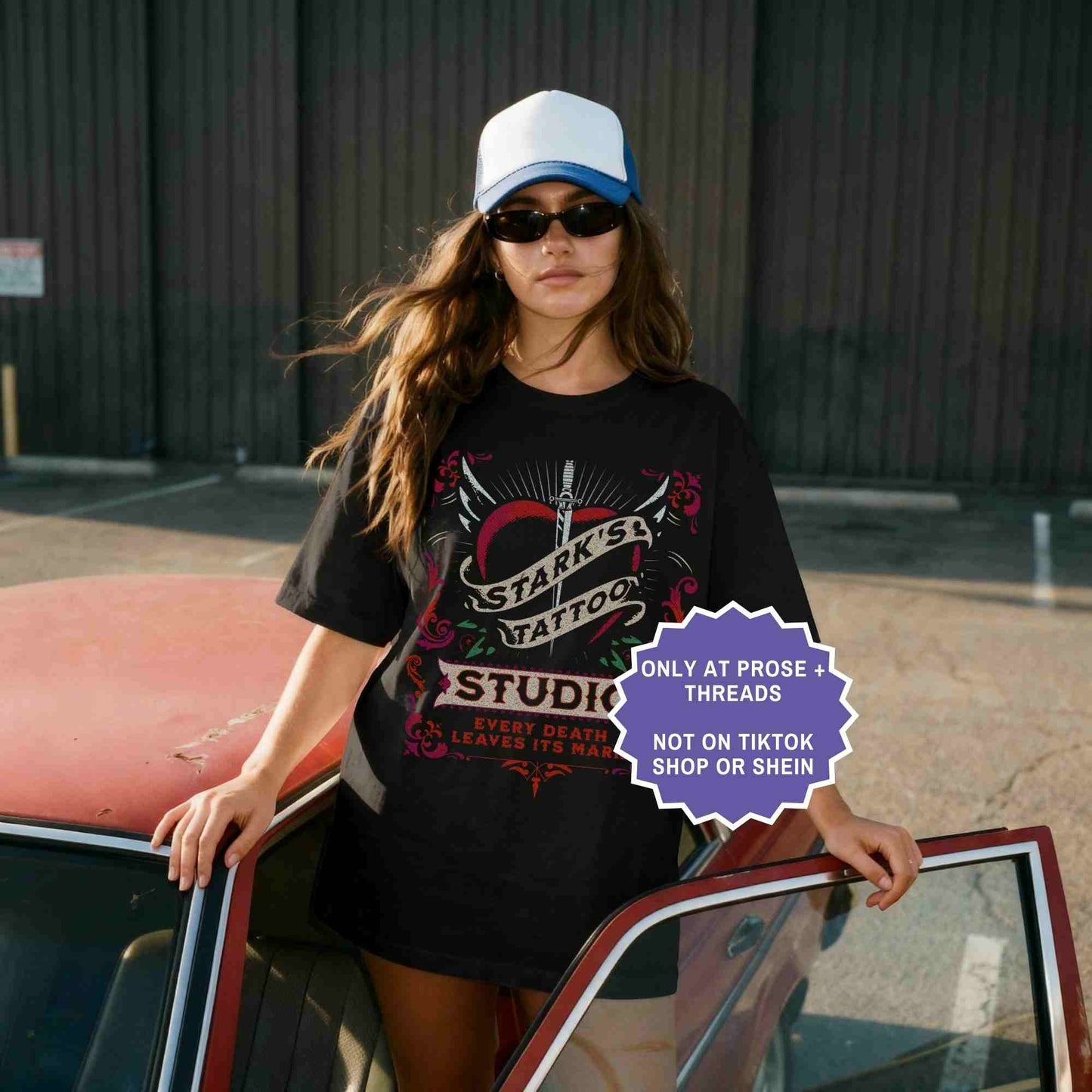 Stark’s Tattoo Studio tee inspired by Dire Bound. Dark romantasy shirt for BookTok readers and fantasy book lovers.