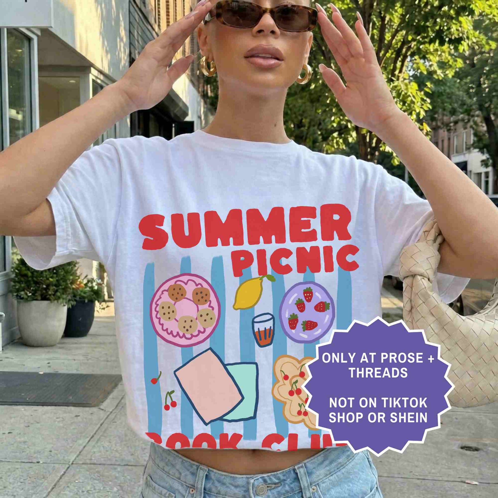 Summer picnic book club tee for book lovers. A cute, aesthetic shirt perfect for readers, book clubs, and sunny days.