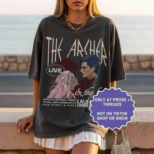 Woman wearing The Archer Band Shirt inspired by Once Upon a Broken Heart
