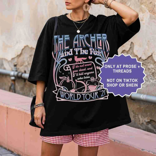 the archer and the fox - world tour graphic t-shirt - black