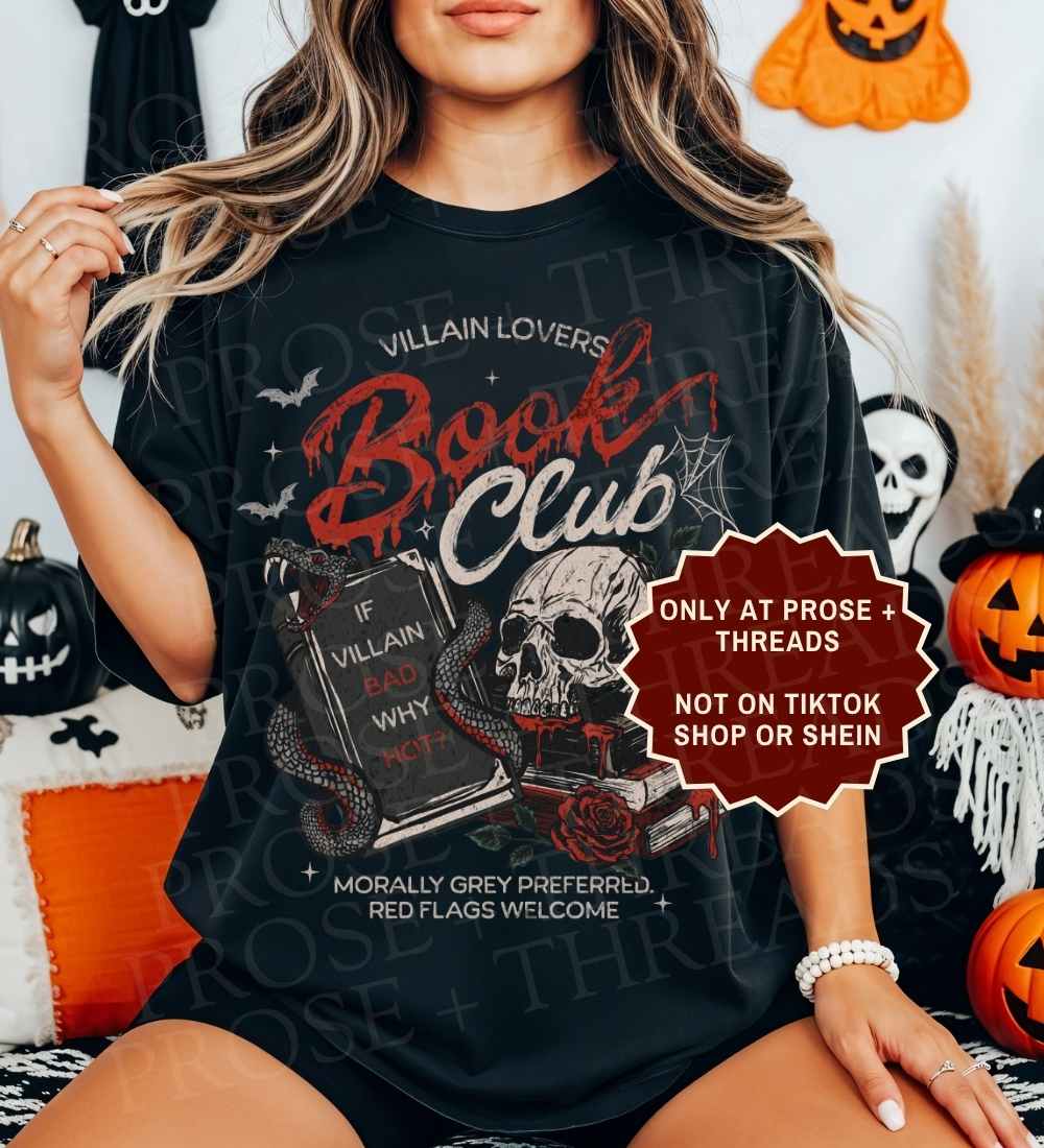 Villain Lovers Book Club Shirt with Morally Grey graphic design