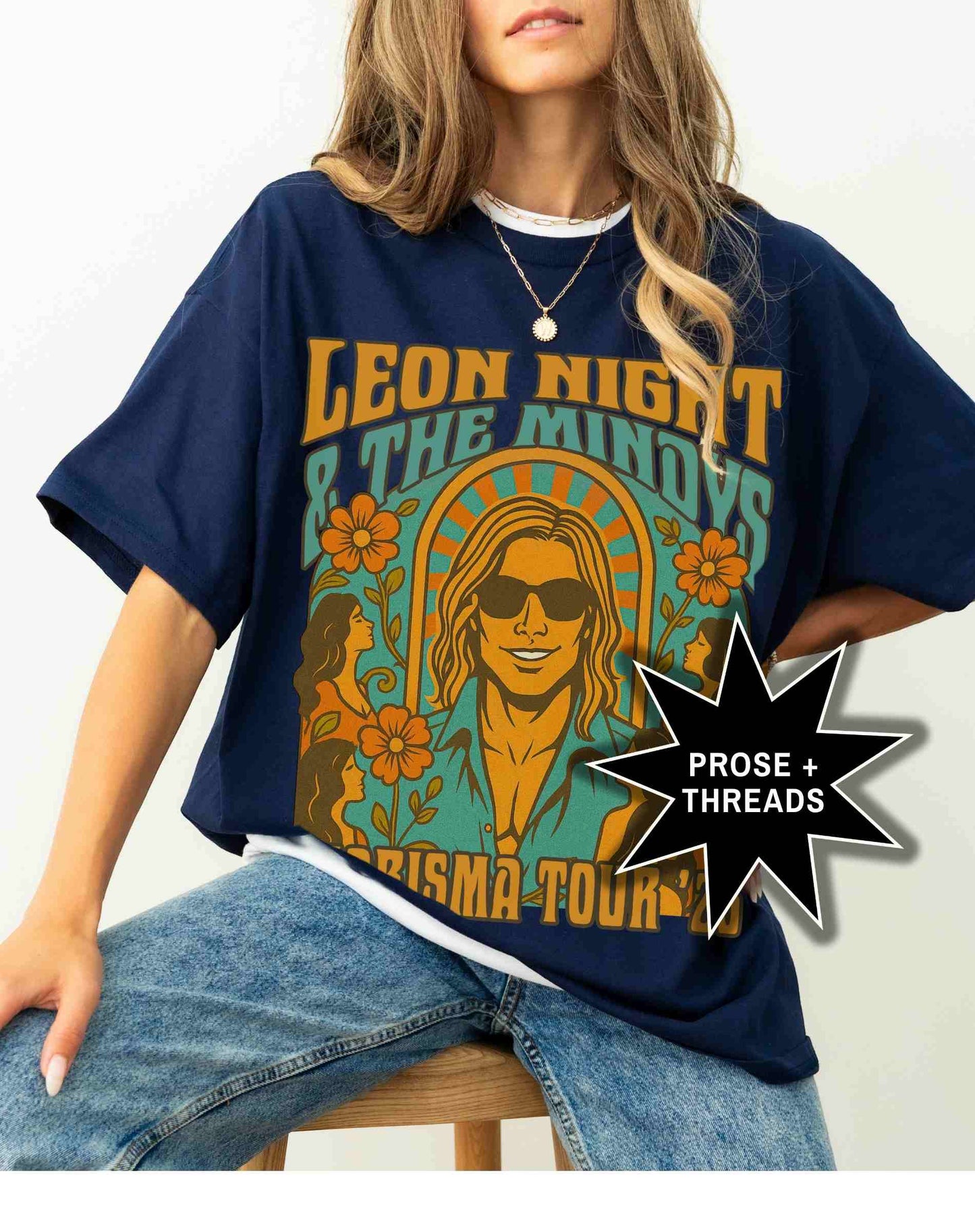 Vintage fantasy band tee inspired by Leon Night & The Mindys
