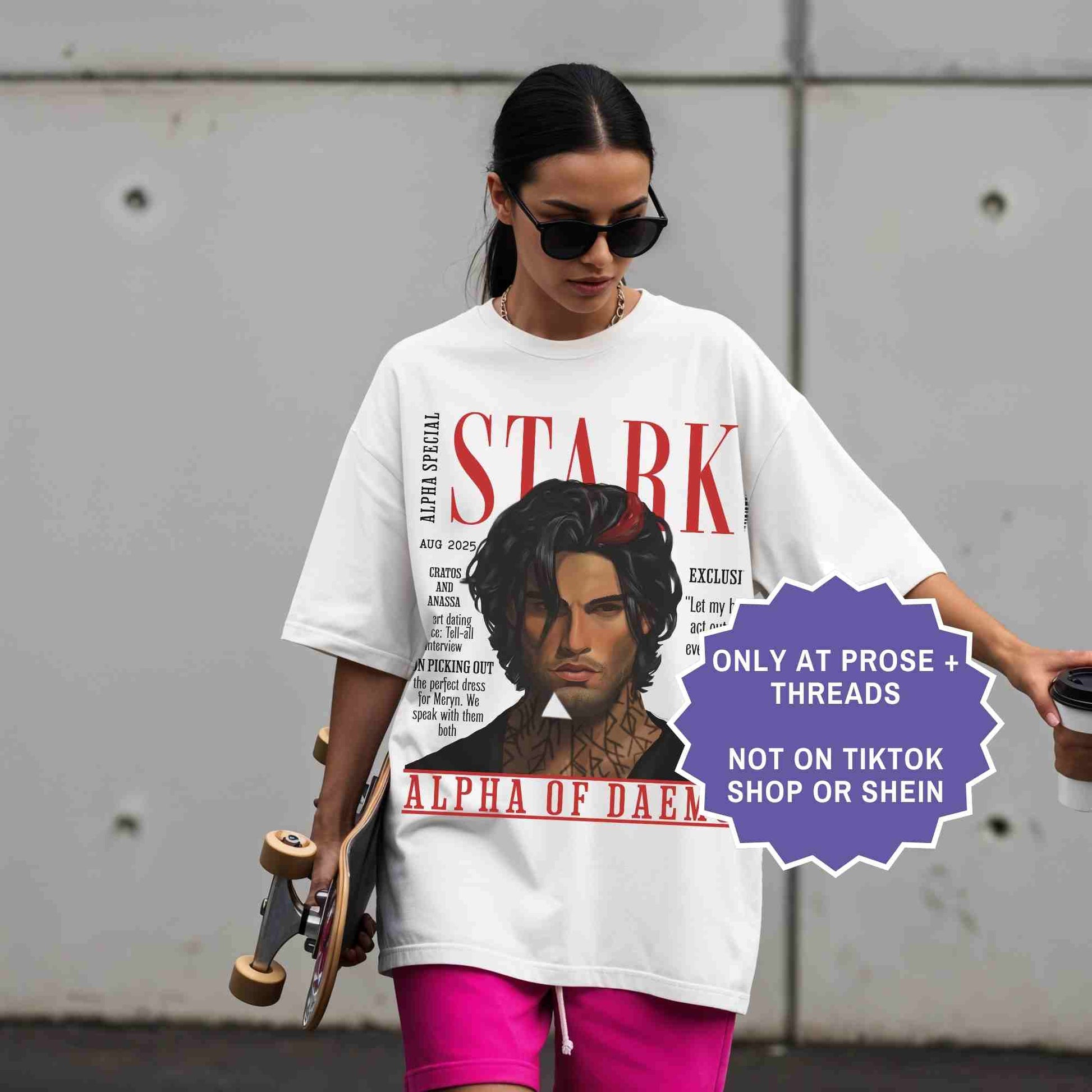 Stark Therion tee inspired by Dire Bound. A dark romantasy shirt for book lovers and fantasy readers.