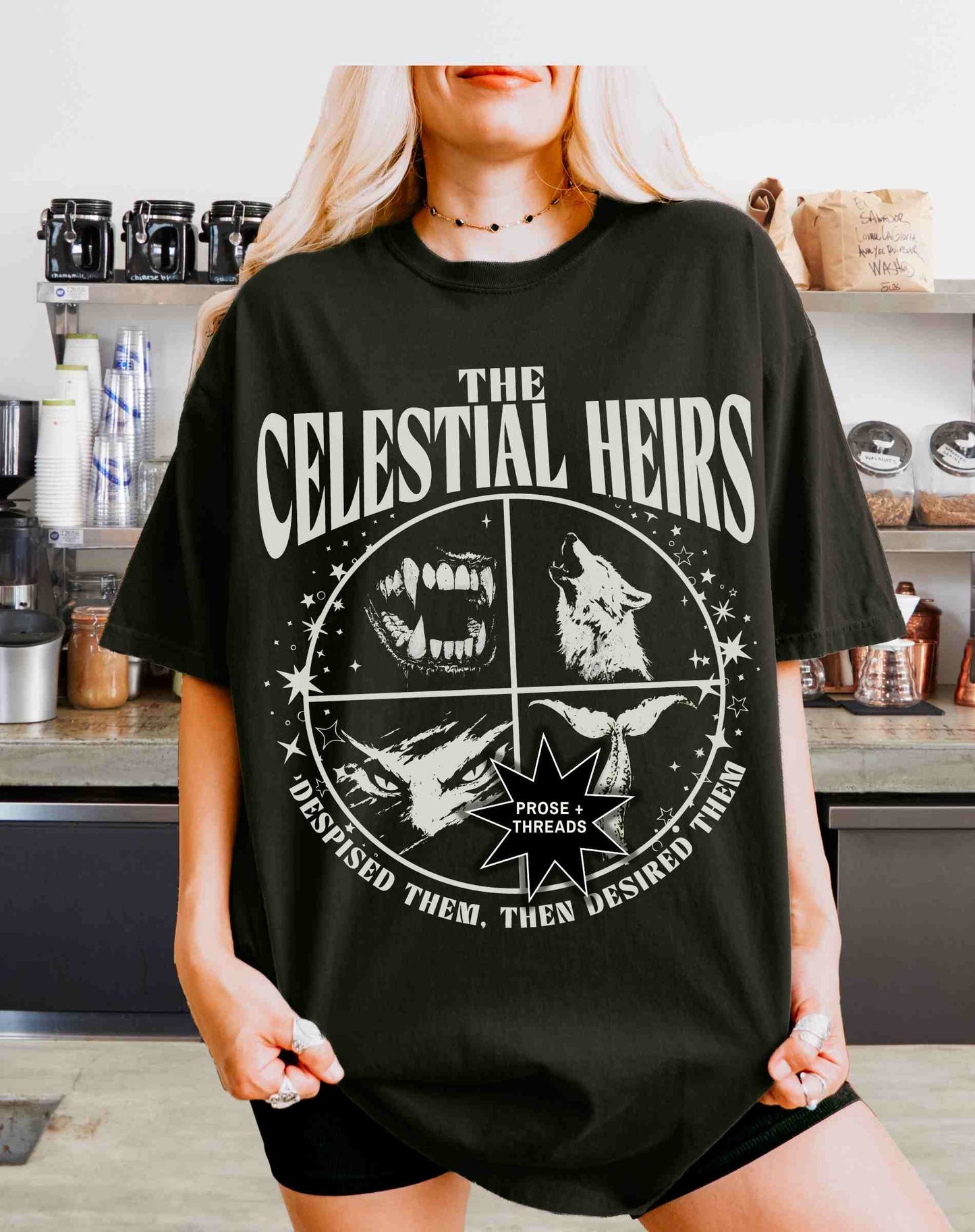 Fantasy romance band tee inspired by magical academy worlds