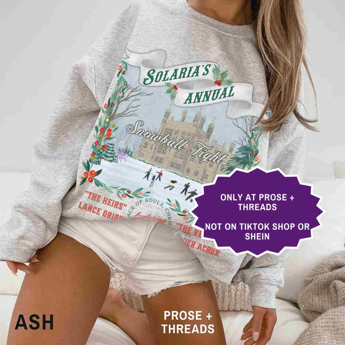 Christmas Zodiac Academy Snowball Fight Sweatshirt Inspired by Solaria Palace