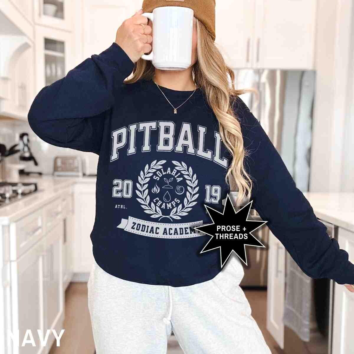 Oversized Zodiac Academy Pitball crewneck for romantasy readers