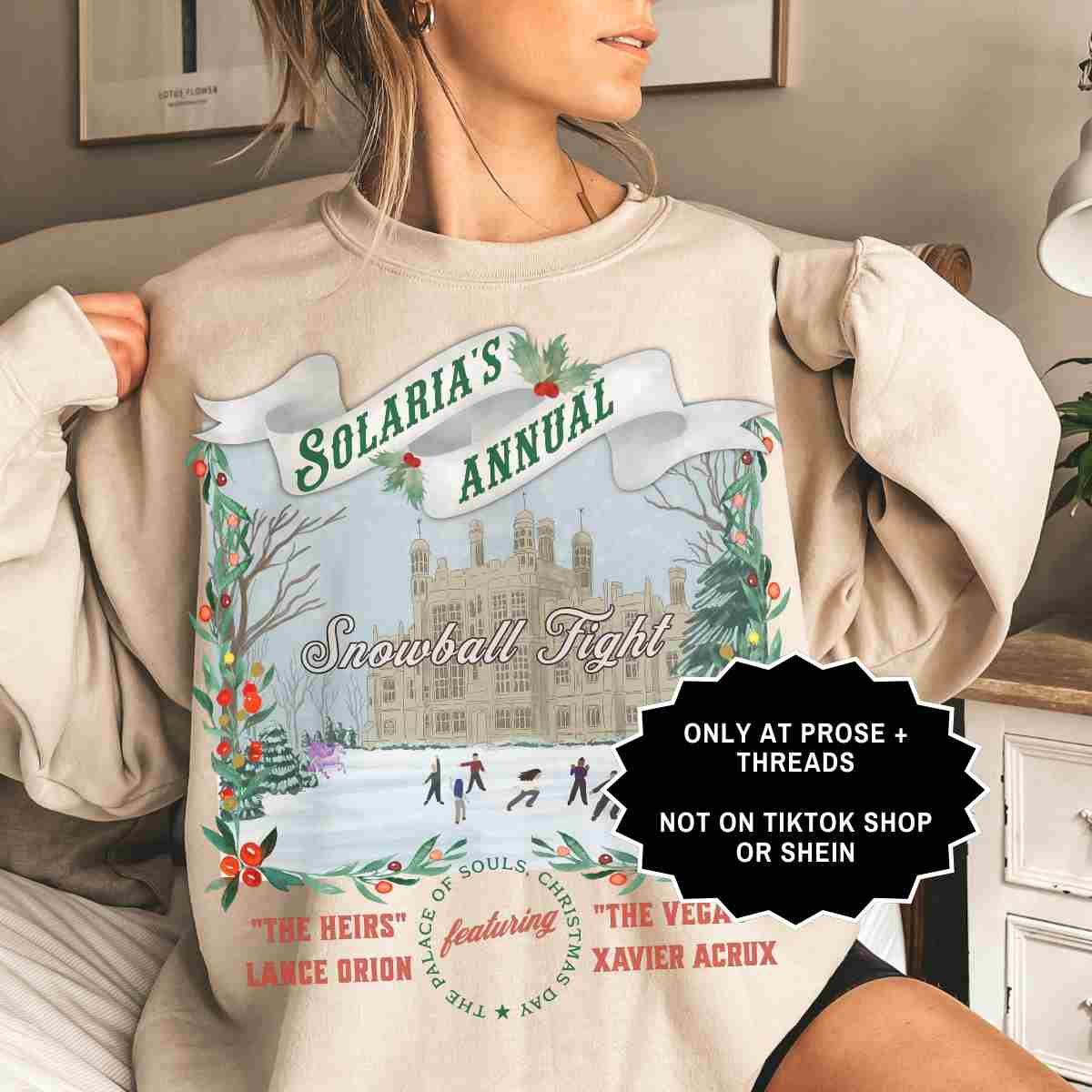 Christmas Zodiac Academy Snowball Fight Sweatshirt Inspired by Solaria Palace